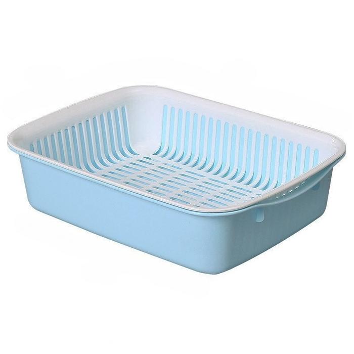 Gambar CAT LITTER BOX EKONOMIS - TEMPAT BAKBASKOM PASIR KOTORAN HEWAN KUCING - Biru, S dari Pawsitive Official Kab. Tangerang Tokopedia