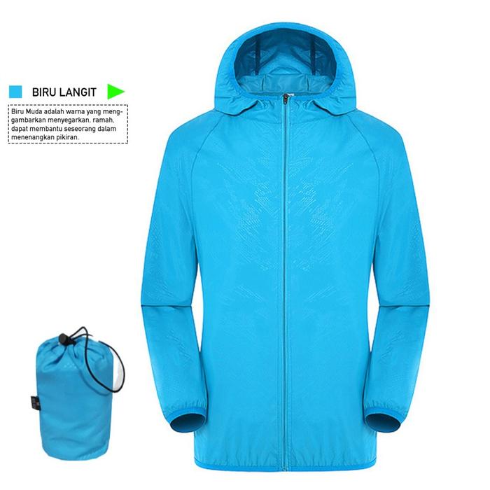 Gambar Jaket Olahraga Pria Jaket Anti UV Jaket Sport S-4XL Import Pria Wanita - Biru Muda, M dari .MOOSE undefined Tokopedia