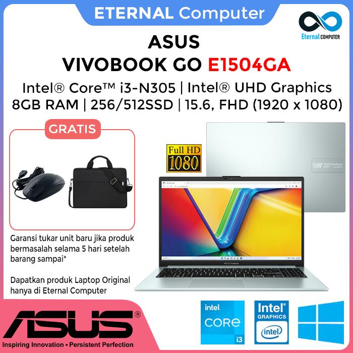 Gambar Asus VivoBook Go E1504GA I3 N305 8GB 256SSD W11 15.6 FHD Garansi Distributor 1 Tahun Gratis Mouse dan Tas Laptop Original Full HD 1080 - UNIT ONLY, 8GB/256SSD dari Eternal Computer undefined Tokopedia