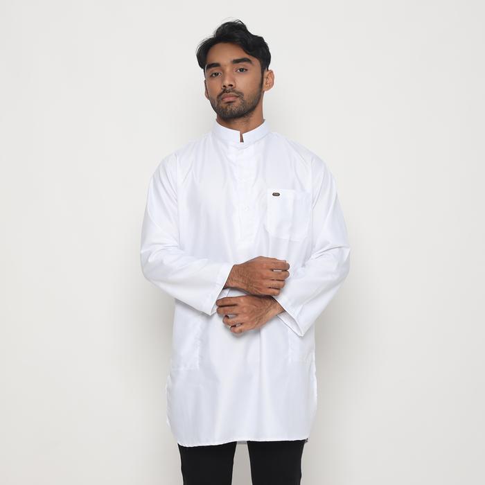 Gambar Kurta Putih Pria Kemeja Koko Putih Dewasa - Putih, S dari Firdausa Collection undefined Tokopedia