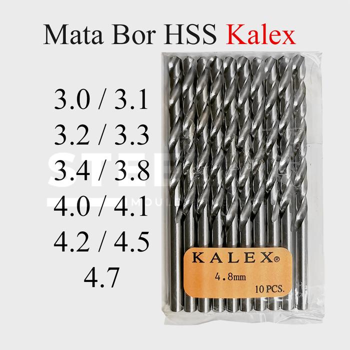 Gambar Mata Bor Besi HSS Kalex 3.0/3.1/3.2/3.3/3.4/3.8/4.0/4.1/4.2/4.5/4.7 mm Straight Twist Drill Bore Putih Lurus dari Steelux Mould Accessories undefined Tokopedia