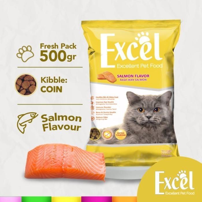 Gambar Excel 500g Makanan Kucing Adult Pakan Dry Cat Food Tuna Chicken Enak - SALMON KUNING dari Welcome Petshop undefined Tokopedia