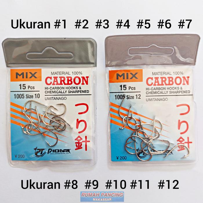 Gambar Kail Pancing Pioneer Mix Carbon Flat 1005 - #3 dari Rumah Pancing Makassar undefined Tokopedia