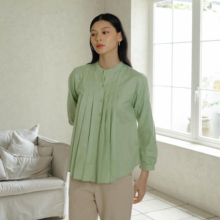 Gambar Beatrice Clothing Ella Blouse - Atasan Formal Lengan Panjang Wanita - XL Sage Green  dari Beatrice Clothing undefined Tokopedia