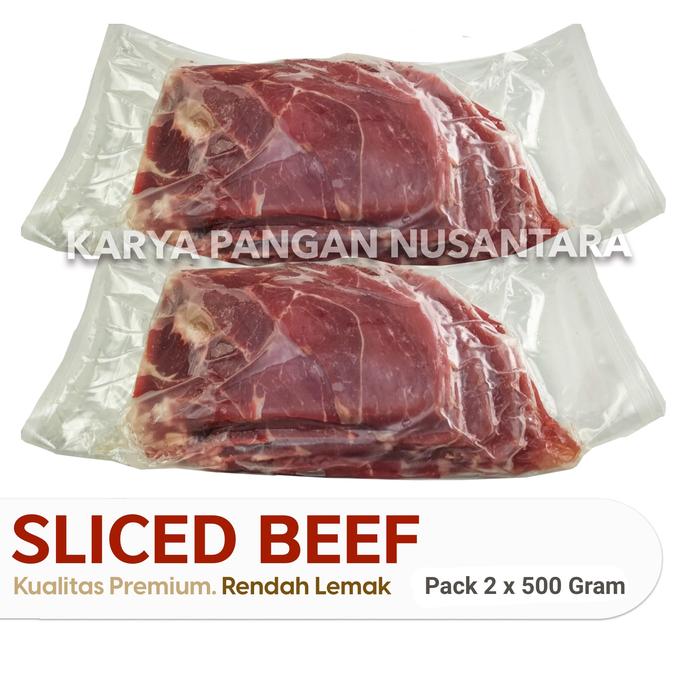 Gambar DAGING SAPI LAPIS TIPIS SLICED BEEF DAGING SLICE SHABU PACK 1000GR - 500Gr x 2 Pack dari Karya Pangan Nusantara undefined Tokopedia