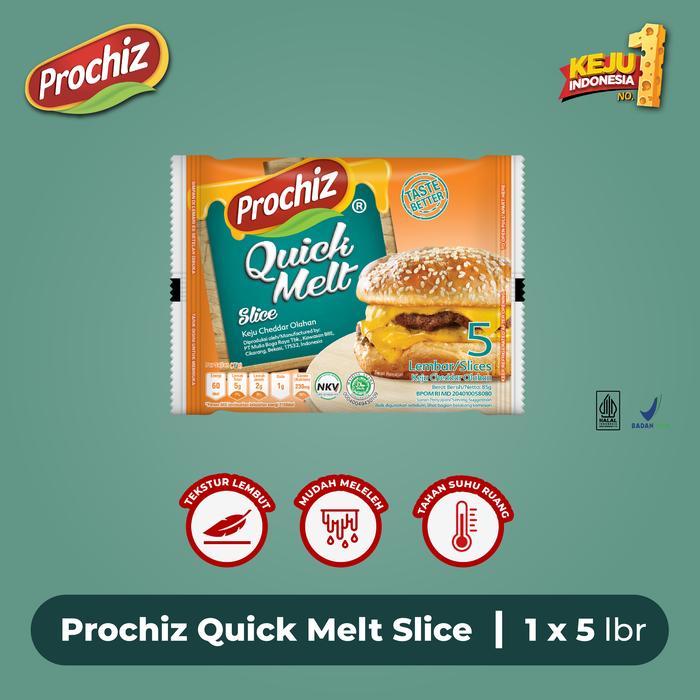 Gambar Keju PROCHIZ Quick Melt Slice 5's - Single dari Prochiz undefined Tokopedia