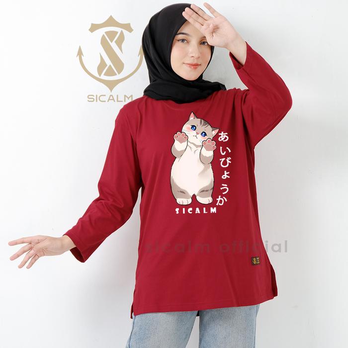 Gambar terlaris Kaos Oversize Wanita Viral Terbaru wanita lengan panjang besar oversize atasan longsleeve wanita jumbo kekinian baju cewek lengan 7 8 oversize keren baju kaos wanita terbaru lengan panjang oversize tebal kaos jumbo wanita Hitam Pol Polos - maroon, XL dari sicalm undefined Tokopedia
