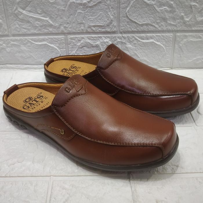 Gambar SEPATU SANDAL KULIT PRIA SLOP BUSTONG GATS NB ORIGINAL/SEPATU SENDAL - NB 0003 Tan, 39 dari Toko YSP New undefined Tokopedia