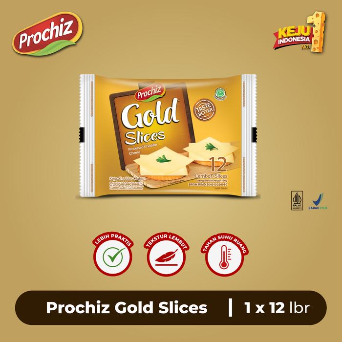 Gambar Keju PROCHIZ Gold Slices 12's - Single dari Prochiz undefined Tokopedia