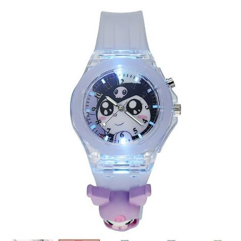 Gambar Jam Tangan Anak Lampu LED Silicon Transparant Karakter Kuromi Cinama - JL-KUROMI UNGU dari marchieofficial undefined Tokopedia