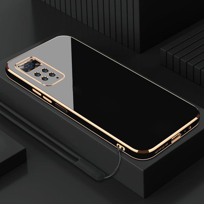 Gambar Softcase For Xiaomi Redmi Note 11 Pro Case Luxury Plating Premium Casing - Black+Tali, RDM NOTE 11 PRO dari Agora.official undefined Tokopedia