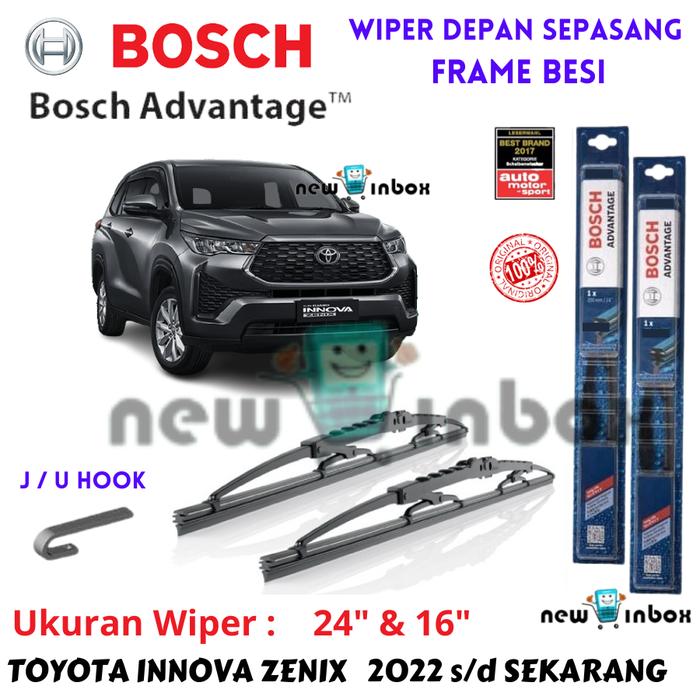Gambar Wiper Depan Mobil TOYOTA INNOVA ZENIX 2022-On Sepasang Bosch Advantage 24" & 16" ORIGINAL - Depan 24" & 16" dari NEW IN BOX undefined Tokopedia