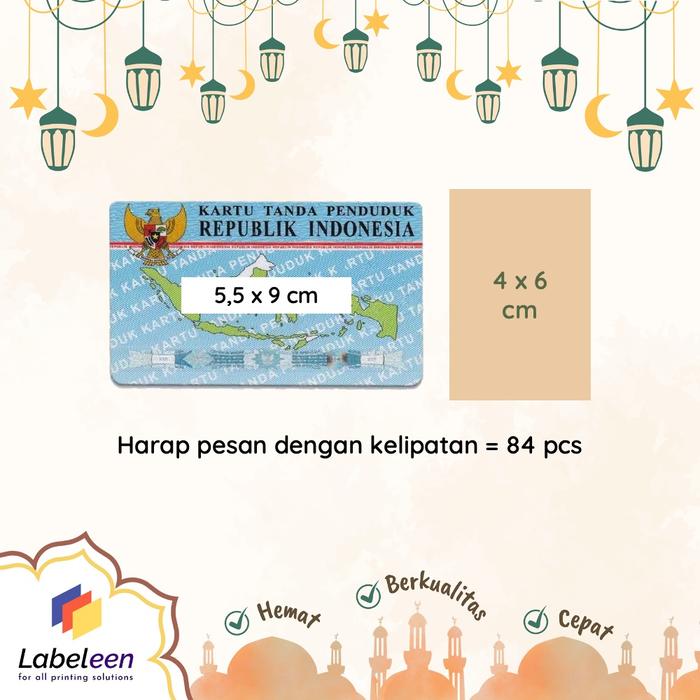Gambar Hang Tag Idul Fitri Custom | Hangtag Lebaran Eid Mubarak | 2 SISI - 4 x 6, Glossy dari Labeleen undefined Tokopedia