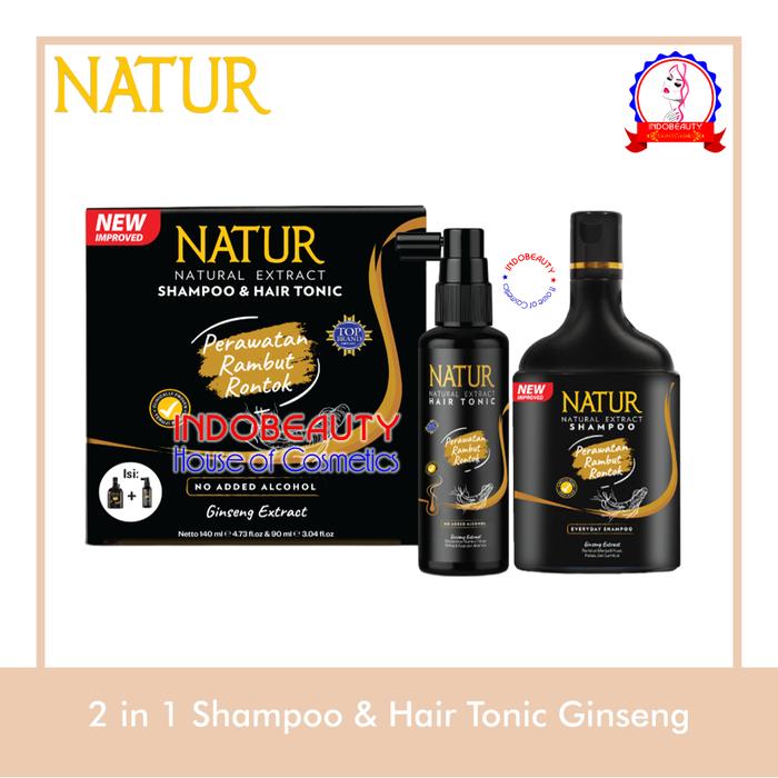 Gambar NATUR Natural Extract 2 in 1 Shampoo & Hair Tonic Package Paket - Ginseng dari INDOBEAUTY House of Cosmetics undefined Tokopedia
