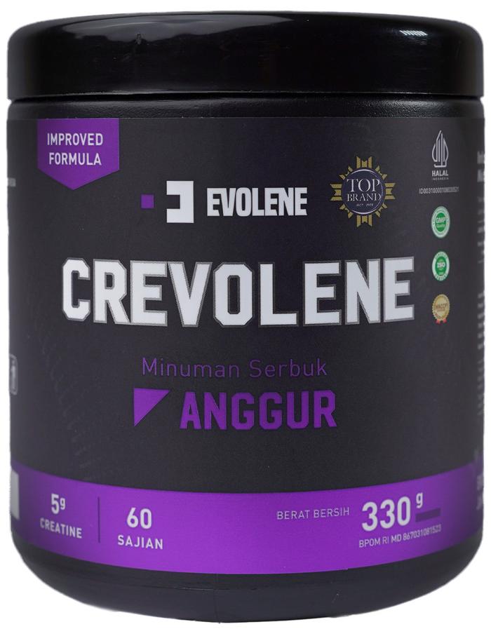 Gambar Creatine Evolene Crevolene Monohydrate Kreatin 60 serving 330 gram - 60 SRVG ANGGUR dari Evolene Official Store undefined Tokopedia