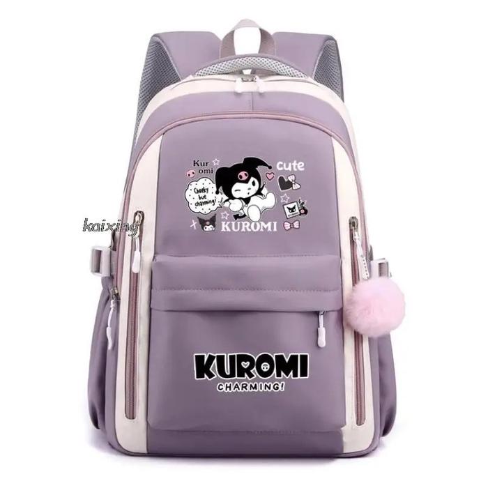 Gambar Tas Ransel Sekolah Anak Perempuan SD SMP Kuromi Two Color New Full Paket 6in1 Banyak Hadiahnya COD - Ungu, Tas Saja dari Dunia Tas_NEW undefined Tokopedia