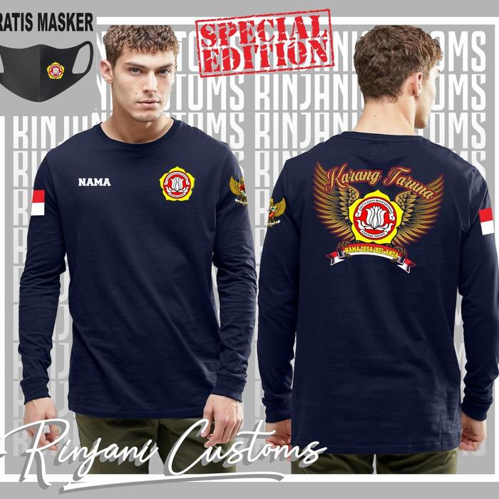 Gambar KAOS KARANG TARUNA GRATIS CUSTOM NAMA DAN NAMA DAERAH KAMU-KAOS CUSTOM - navy panjang, S dari Rinjani Aparat Costum undefined Tokopedia