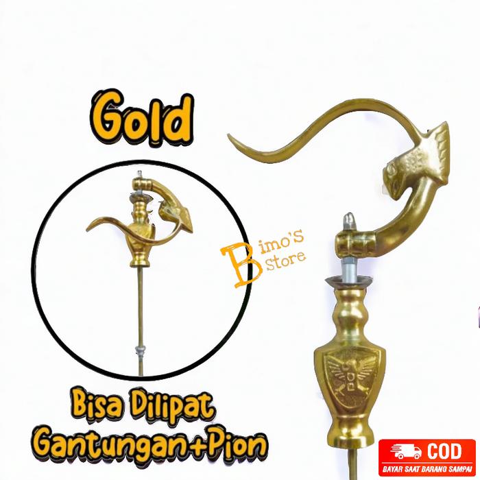 Gambar Gantungan Sangkar Burung Motif Raja GOLD 1pcs Gantungan Burung Lipat - fullset gold dari BIMOS STORE undefined Tokopedia