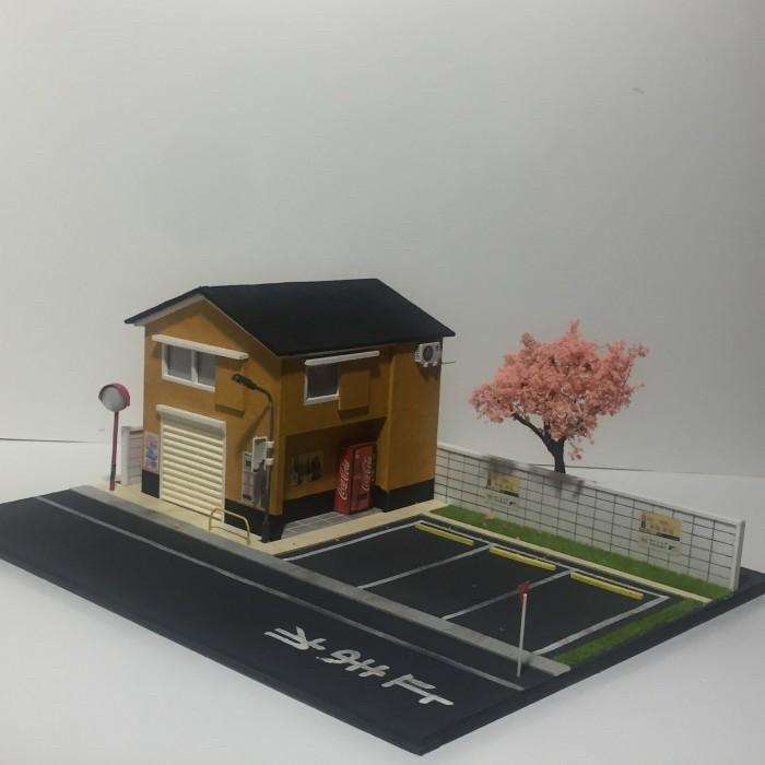 Garage Diorama JDM 1/64 A - White, light | Indo4ward