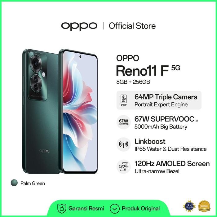 Gambar OPPO Reno11 F 5G 8GB/256GB (Garansi Resmi) - Hijau dari OPPO Store Indonesia undefined Tokopedia