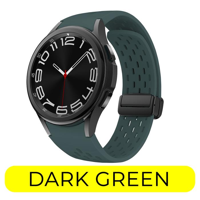 Gambar Silicone Mesh Magnetic D-Buckle Strap for Samsung Galaxy Watch 4 5 6 - 4 Dark Green dari Artemica undefined Tokopedia
