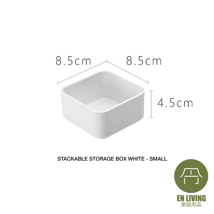 Gambar EN LIVING Stackable Storage Box WHITE / Organizer Box / Kotak - SMALL dari EN LIVING undefined Tokopedia