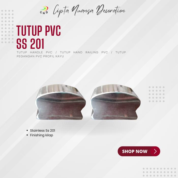 Gambar Tutup stainless pegangan pvc profil kayu railing tangga stainless dari Cipta Nuansa Decoration undefined Tokopedia