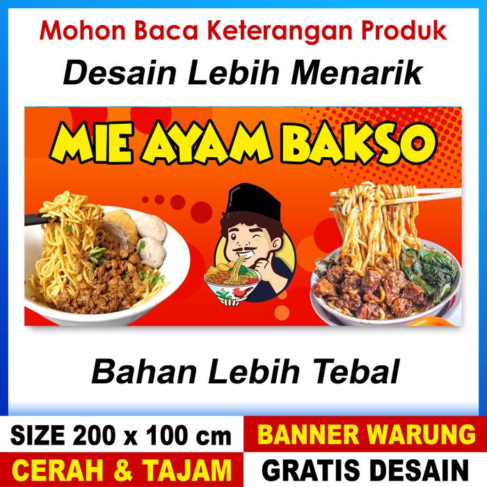Gambar BANNER SPANDUK MIE AYAM BAKSO / BANNER MIE AYAM / BANNER MIE LEVEL - MERAH, 120 x 60 cm dari KYROS_Store undefined Tokopedia