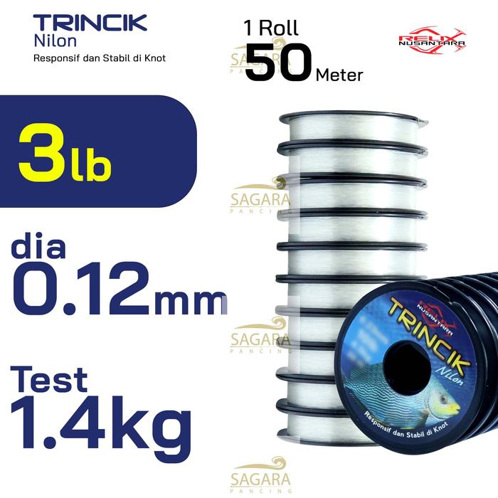 Gambar Senar Pancing Senar Nilon Trincik Relix Nusantara Nylon Mono Konekting - 3Lb - 0.12mm dari Sagara Pancing undefined Tokopedia