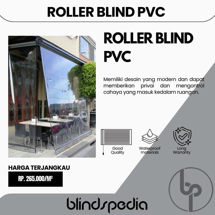 Gambar [GARANSI TERMURAH] Roller Blind Tirai Gulung PVC Transparant Outdoor - 0,5mm, Chain XL dari BLINDSPEDIA undefined Tokopedia