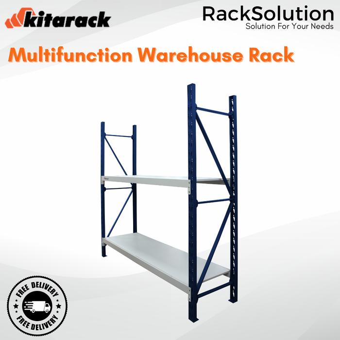 Gambar Rak Gudang Besi 600kg / Layer Medium Duty Starter Rack 3 Meter Biru - Putih, 2 Layer dari Racksolution undefined Tokopedia