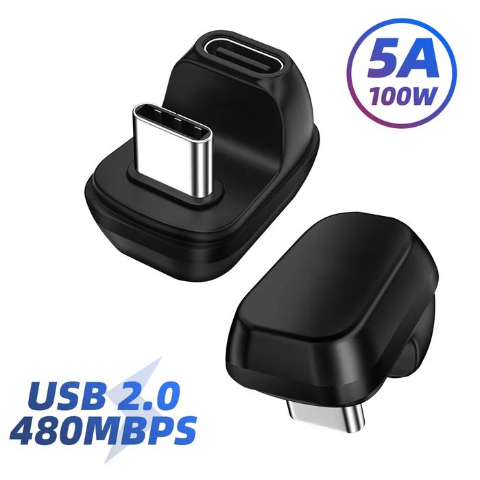 Gambar 180 Degree U Adapter Converter USB 4.0 Type C Female to Male 40Gbps - USB 2.0 dari AinWare undefined Tokopedia