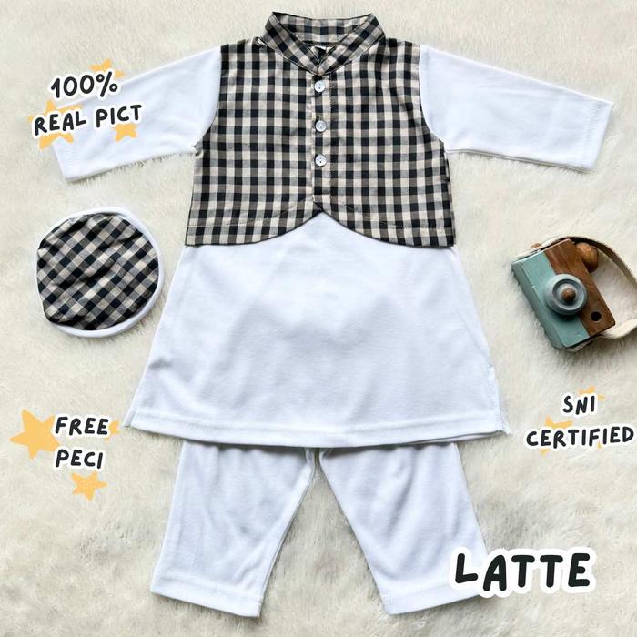 Gambar baju koko anak jubah rafatar setelan anak muslim 0-12 bulan 1-2 tahun - latte, size 1 dari Bigbearbabyshop undefined Tokopedia