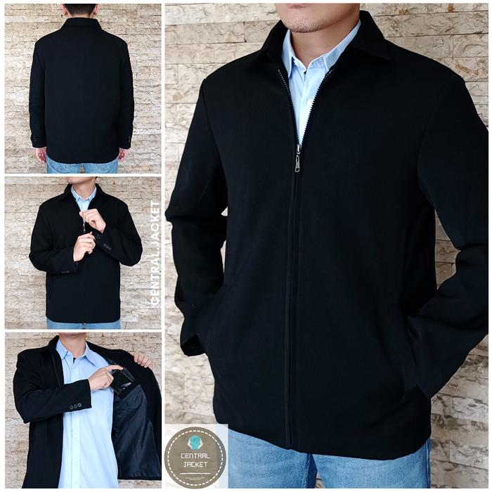 Gambar JAKET FORMAL SEMI JAS PRIA - JASKET KANTOR - BLAZER SEMI JAS - SIMPLE CASUAL - TEBAL NYAMAN - Hitam-JetBlack, XL dari Central Jaket undefined Tokopedia