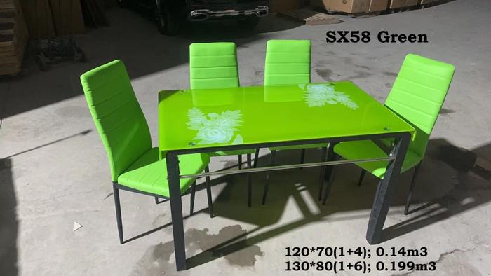 Gambar NUEL Meja Makan Set Rangka Besi Kaca Marbel + 4 Kursi MURAH MINIMALIS - 12291 G dari NuelFurniture undefined Tokopedia