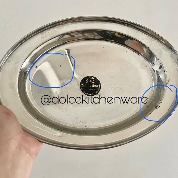 Gambar Piring Lodor Oval Piring Saji Ikan Stainless Steel Golden Horse 30 cm - minor defect dari dolce kitchenware undefined Tokopedia