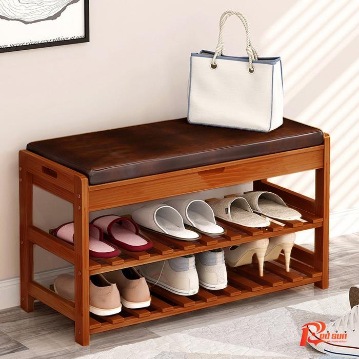 Gambar rak sepatu / rak sepatu kayu / rak sepatu tertutup jepara - natural dari A Rumah Official Shop Kab. Jepara Tokopedia