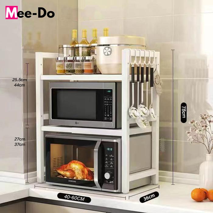Gambar Rak Microwave Oven Rak Dapur Bumbu Susun Besi Penyimpanan Serbaguna - METAL T3S WHITE dari Mee Do undefined Tokopedia