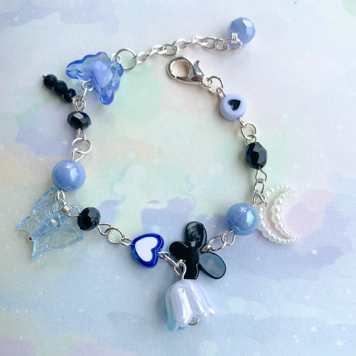 Gambar Gelang manik manik blue edition gelang biru gelang aesthetic lucu - Forget me not dari Kilau_Acc undefined Tokopedia