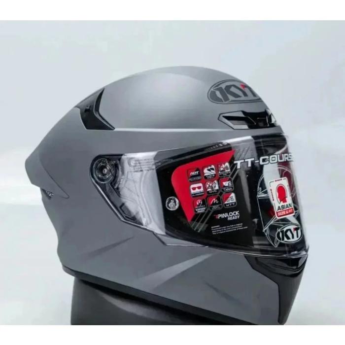 Gambar helm kyt tt course solid white original - Grey Doff, XL dari Kompashelmet undefined Tokopedia