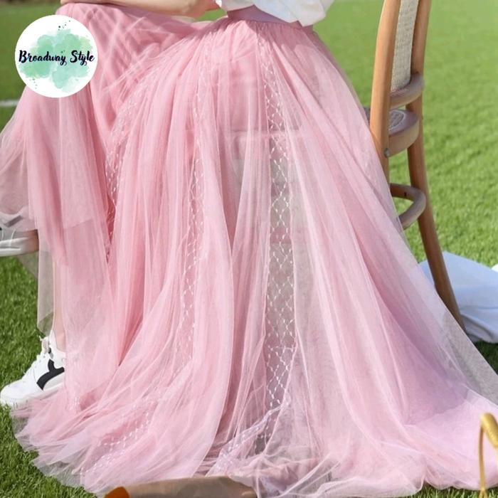 Gambar Rok Tutu Panjang Warna Pastel Loren Tutu Long Maxi Skirt S Fit To XL - Merah Muda dari Broadway Style undefined Tokopedia