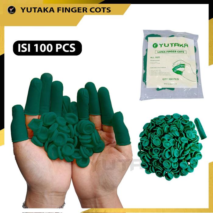 Gambar Sarung Jari Karet Tebal Finger Cots/Pelindung Tangan Rubber Latex - Hitam dari Yutaka Indonesia undefined 4 Tokopedia