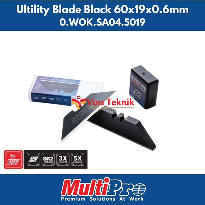 Cutter Hitam Jual Isi Cutter Hitam 60x19x0.6mm Ultility Blade Black MULTIPRO NF-792 ...