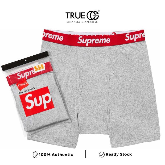 Supreme Hanes Boxer Briefs (2pack) Grey Authentic S - Main Image