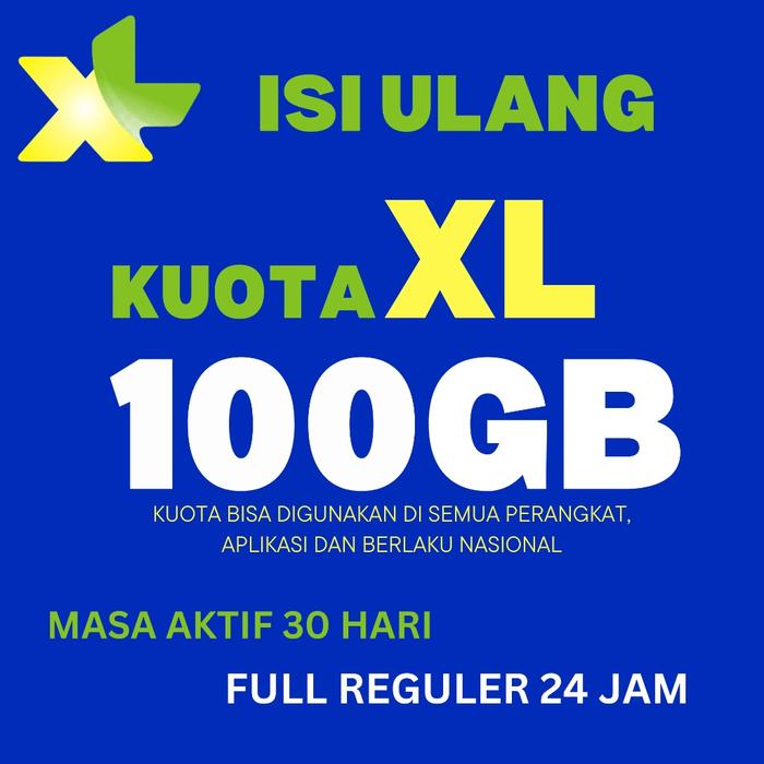Gambar Kuota XL 25GB 50GB 100GB reguler Full Data 24jam Nasional - XL 100GB dari Uniq Computer undefined Tokopedia