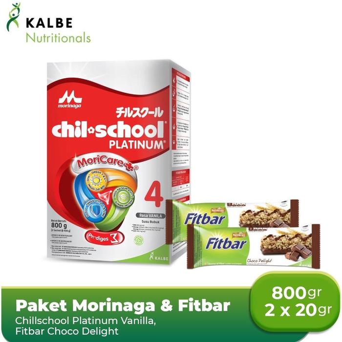 Gambar Paket Morinaga ChilSchool Platinum Vanila 800gr dan 2 Fitbar Choco dari AfrinaSnack undefined Tokopedia