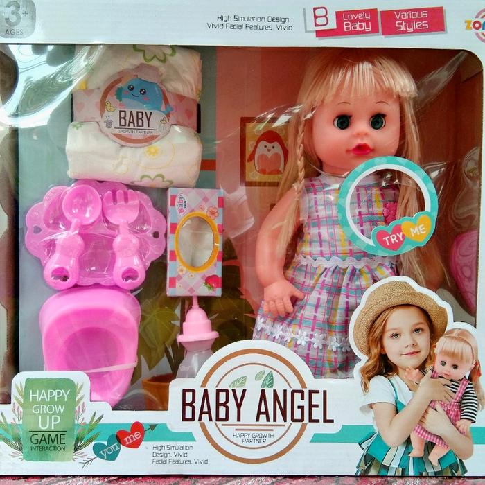 Gambar Boneka Sweet Baby Imut Bayi Lucu Pipis dan Berbicara - Baju kotak dari Storyoftoys undefined Tokopedia