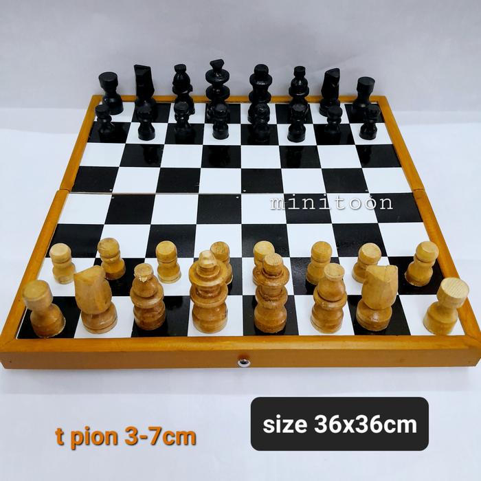 Gambar CATUR KAYU 40x40cm CHESS Board Game Wood Toys - 36cm (L) dari Minitoon undefined Tokopedia