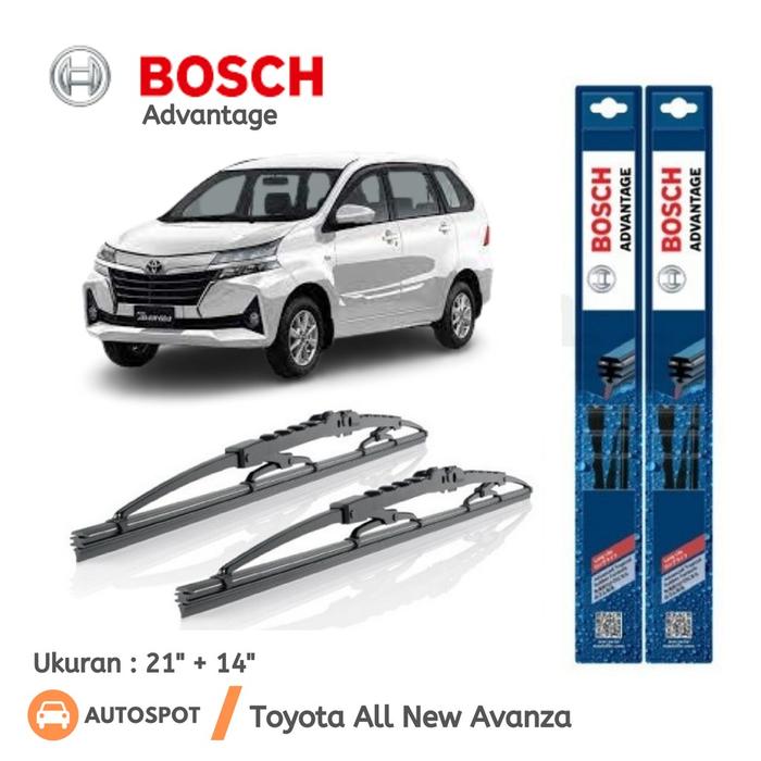 Gambar Wiper Depan Mobil Toyota All New Avanza Sepasang Bosch Advantage 21&14 - Depan BA 21&14 dari Autospot.store undefined Tokopedia