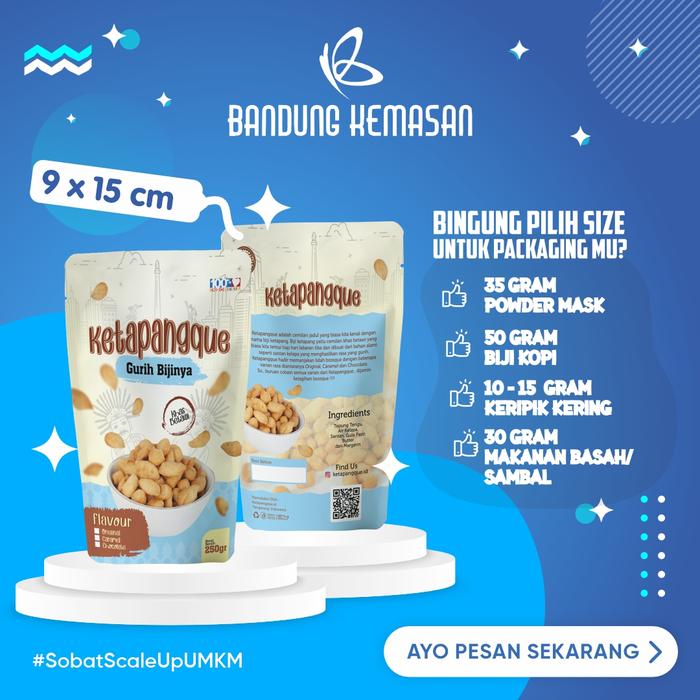 Gambar Cetak Plastik Kemasan Standing Pouch Custom Klip Full Printing Ziplock - 9 x 15 dari Bandung Kemasan_NEW undefined Tokopedia